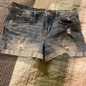 Old Navy Women's Blue Distressed Jean Shorts